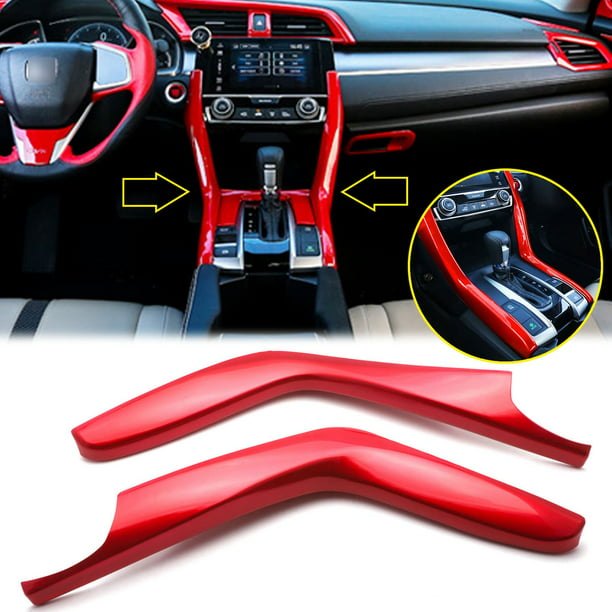 Ramecar ABS Center Consoles Interior Gear Shift Panel Molding Strip Cover Decoration Trim for Honda Accord 2018 2019 2020 Red 
